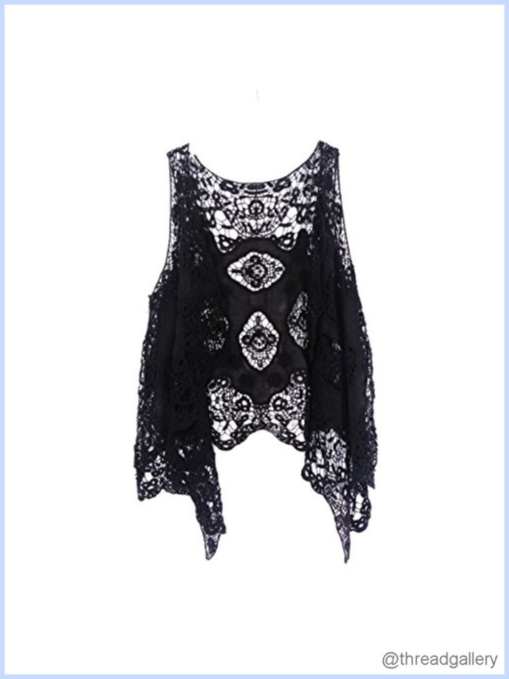 JASTIE Boho Crochet Cardigan Sleeveless Cotton Vest Open Stitch Summer